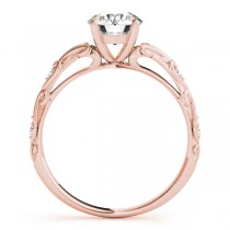 Lab Grown Diamond Antique Style Engagement Ring 14k Rose Gold (0.03ct)