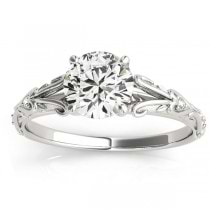 Diamond Antique Style Engagement Ring Palladium (0.03ct)