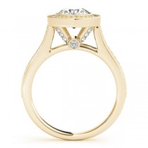 Milgrain Cathedral Engagement Ring Setting 14k Yellow Gold (0.33ct)