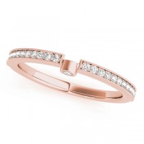 Diamond Semi-Eternity Wedding Ring Band 14k Rose Gold (0.14ct)