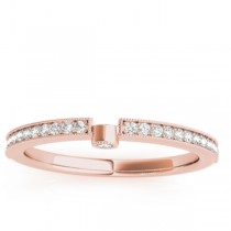 Diamond Semi-Eternity Wedding Ring Band 14k Rose Gold (0.14ct)
