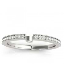 Diamond Semi-Eternity Wedding Ring Band 14k White Gold (0.14ct)