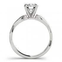 Diamond Twisted Shank Engagement Ring in 14k White Gold