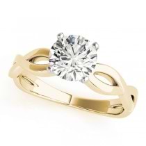 Diamond Twisted Shank Engagement Ring in 14k Yellow Gold