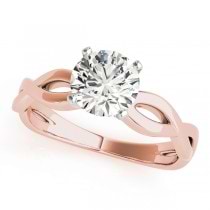 Diamond Twisted Shank Engagement Ring in 18k Rose Gold