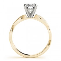 Diamond Twisted Shank Engagement Ring in 18k Yellow Gold
