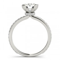 Semi-Bezel Diamond Engagement Ring Setting 14k White Gold (0.30ct)