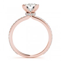 Semi-Bezel Diamond Engagement Ring Setting 18k Rose Gold (0.30ct)