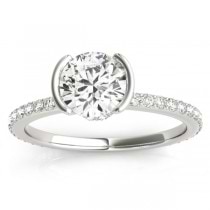 Semi-Bezel Diamond Engagement Ring Setting Palladium (0.30ct)