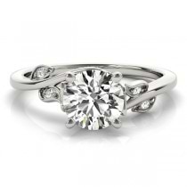 Bypass Floral Diamond Engagement Ring 18k White Gold (1.00ct)