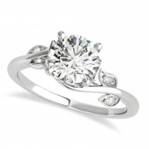 Bypass Floral Diamond Engagement Ring Platinum (0.50ct)