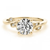 Bypass Floral Diamond Engagement Ring 18k Yellow Gold (0.75ct)