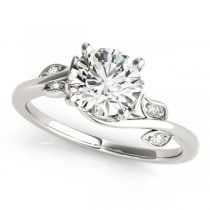 Bypass Floral Lab Grown Diamond Floral Engagement Ring 14k White Gold (2.00ct)
