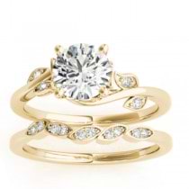 Bypass Floral Diamond Bridal Set Setting 18k Yellow Gold (0.15ct)