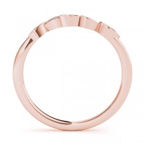Floral Diamond Wedding Ring Band 14k Rose Gold (0.05ct)
