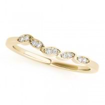 Floral Diamond Wedding Ring Band 14k Yellow Gold (0.05ct)