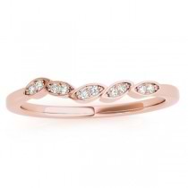 Floral Diamond Wedding Ring Band 18k Rose Gold (0.05ct)