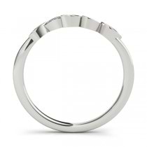 Floral Diamond Wedding Ring Band 18k White Gold (0.05ct)