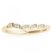 Floral Diamond Wedding Ring Band 18k Yellow Gold (0.05ct)