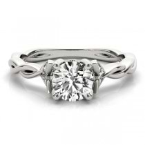 Infinity Leaf Engagement Ring 14k White Gold (0.07ct)