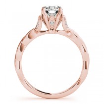Infinity Leaf Engagement Ring 18k Rose Gold (0.07ct)
