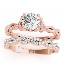 Infinity Leaf Bridal Ring Set 14k Rose Gold (0.32ct)