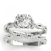 Infinity Leaf Bridal Ring Set Platinum (0.32ct)