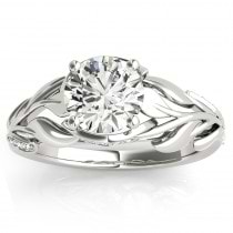 Nature-Inspired Diamond Engagement Ring Setting 14k White Gold (0.16ct)