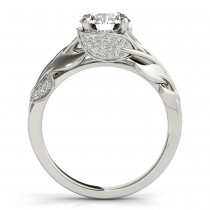 Nature-Inspired Diamond Engagement Ring Setting 14k White Gold (0.16ct)