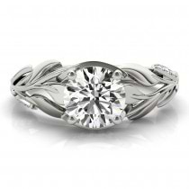 Nature-Inspired Diamond Engagement Ring Setting 18k White Gold (0.16ct)