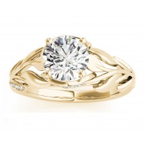 Nature-Inspired Diamond Engagement Ring Setting 18k Yellow Gold (0.16ct)