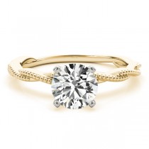 Infinity Solitaire Twist Engagement Ring Setting 14k Yellow Gold