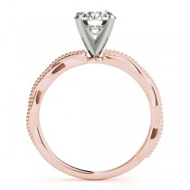 Solitaire Twist Engagement Ring & Wedding Band 14k Rose Gold
