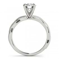 Solitaire Twist Engagement Ring & Wedding Band 14k White Gold