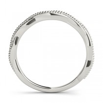 Twisted Infinity Stackable Ring Wedding Band 18k White Gold