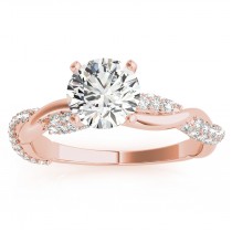Infinity Twist Diamond Engagement Ring Setting 14k Rose Gold (0.40ct)