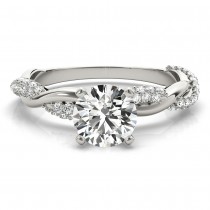 Infinity Twist Diamond Engagement Ring Setting 14k White Gold (0.40ct)
