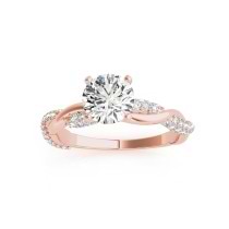 Infinity Twist Diamond Engagement Ring Setting 18k Rose Gold (0.40ct)