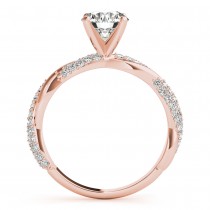 Infinity Twist Diamond Engagement Ring Setting 18k Rose Gold (0.40ct)