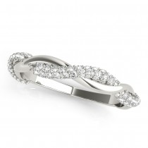 Infinity Twist Diamond Bridal Ring Set Setting 14k White Gold (0.80 ct)