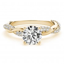 Infinity Twist Diamond Bridal Ring Set Setting 14k Yellow Gold (0.80 ct)