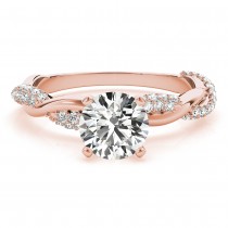 Infinity Twist Diamond Bridal Ring Set Setting 18k Rose Gold (0.80ct)