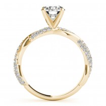 Infinity Twist Diamond Bridal Ring Set Setting 18k Yellow Gold (0.80ct)