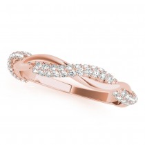 Infinity Twist Diamond Wedding Ring Band 14k Rose Gold (0.40 ct)