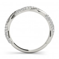 Infinity Twist Diamond Wedding Ring Band 14k White Gold (0.40 ct)