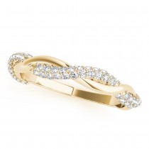 Infinity Twist Diamond Wedding Ring Band 14k Yellow Gold (0.40 ct)