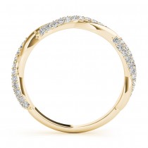 Infinity Twist Diamond Wedding Ring Band 14k Yellow Gold (0.40 ct)