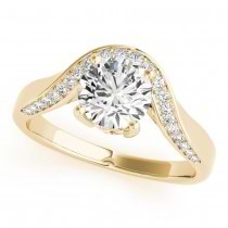 Diamond Euro Shank Curved Engagement Ring in 14k Yellow Gold (0.16ct)