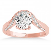 Diamond Euro Shank Curved Engagement Ring in 18k Rose Gold (0.16ct)