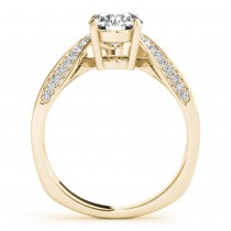 Diamond Euro Shank Curved Engagement Ring in 18k Yellow Gold (0.16ct)